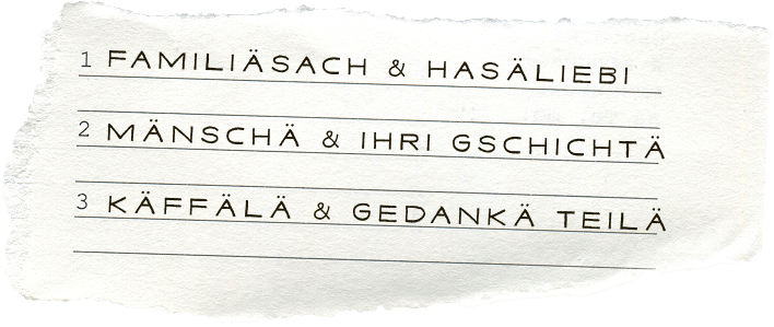 Handschriftlicher Zettel – persönlicher Einblick von Doris Bieri